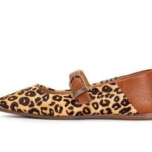 Yellow Box Animal Print Flats with Tan Accent